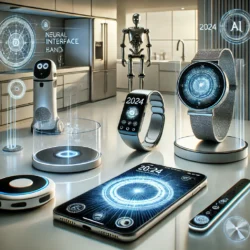 2024’ün En İnovatif Teknolojik Cihazları 28 DALL·E 2024 11 10 15.59.54 A futuristic scene showcasing innovative technological devices of 2024. T