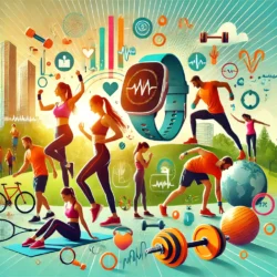 En Yeni Fitness Trendleri: 2024’te Denemeniz Gerekenler 1 DALL·E 2024 11 12 09.27.37 A vibrant and energetic fitness themed image featuring diverse individual