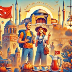 Yerli ve Yabancı Turistler İçin Türkiye’de Seyahat İpuçları: Keşfe Hazır Mısınız? 17 DALL·E 2024 12 09 10.42.54 A vibrant and informative digital illustration showing travel tips in Tur