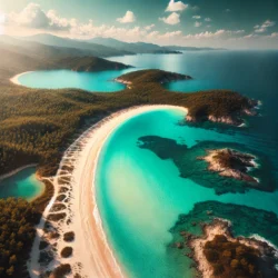 Türkiye’nin En Güzel Plajları | Doğal Cennetler Nerede? 7 DALL·E 2024 12 12 09.09.46 A stunning aerial view of a pristine beach in Turkey with turquoise water